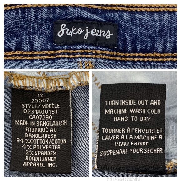 Suko Jeans Faded Blue High Rise Tapered Leg Distressed Ankle Jeans, 12 - Picture 16 of 16